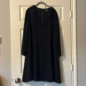 Navy 3/4 Sleeve Polyester Dress from The Limited